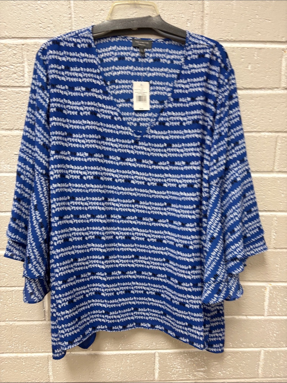 The Limited Blue and White Striped V-Neck Tunic
